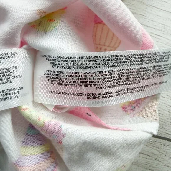 Primark Girls Tank Top White Ice Cream Watermelon Print Ruffle NWT 5-6 - Picture 3 of 4